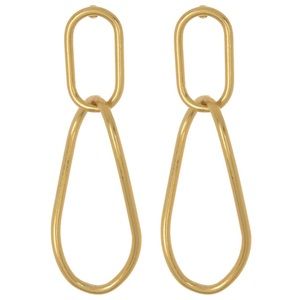 New Madewell Futural Wire Drop Earrings in Vintage Gold